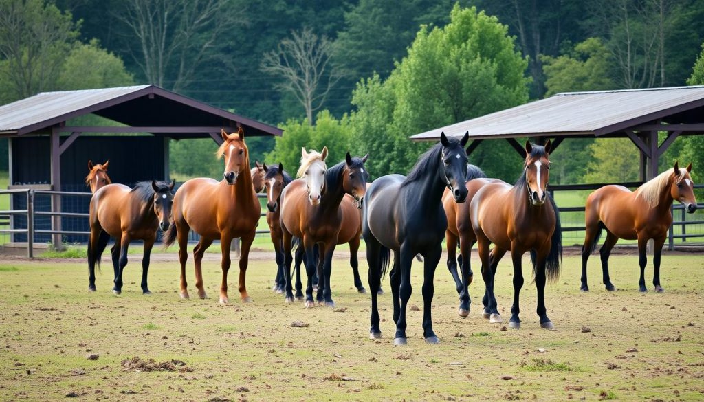 Artgerechte Haltung von Oldenburger Pferden auf einer Weide