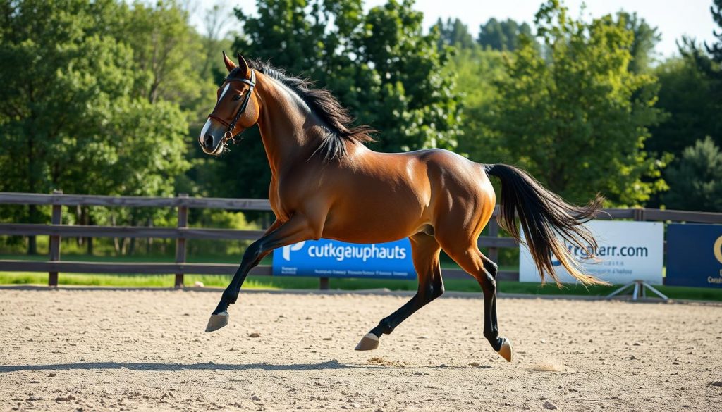 Oldenburger Pferd in eleganter Trabaction